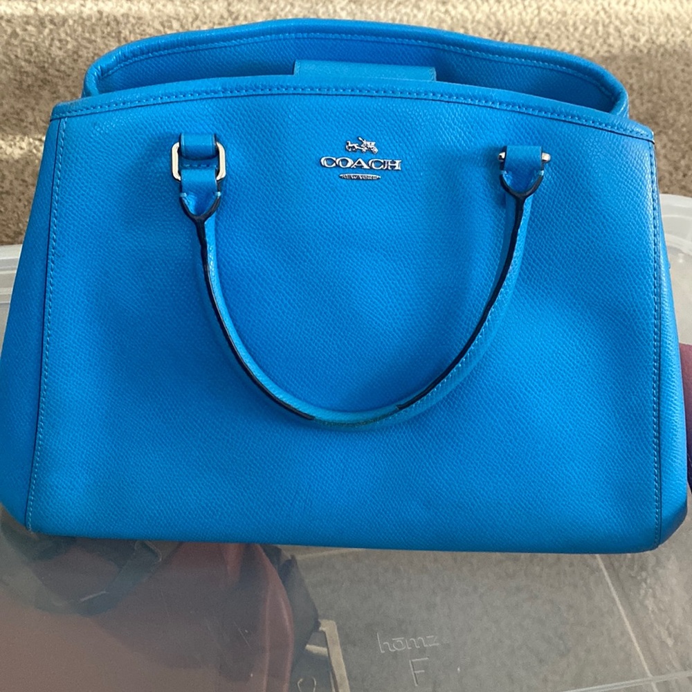 Coach large light blue bag